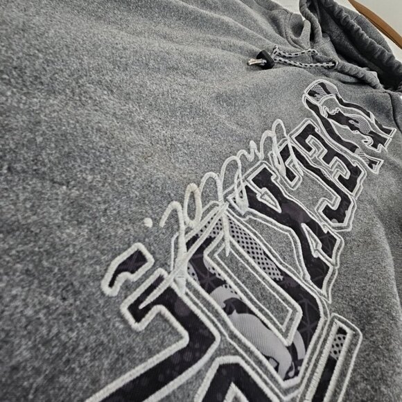 Ecko Unltd Hoodie Men's Medium Grey Spellout Logo Y2K VTG Rhino 72 Grunge Skater - Picture 3 of 14